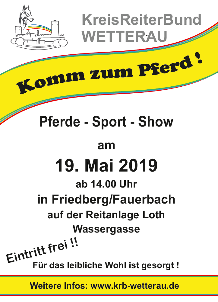 Pferde-Sport-Show „Komm zum Pferd“ am 19.05. in Friedberg